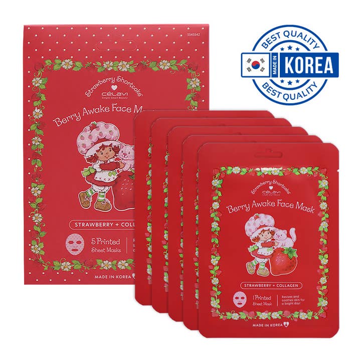 PINEAPPLE Beauty - Wholesale Skincare Face Mask - Celavi SS45542 Strawberry + Collagen 5 Sheet Mask Set - 1set