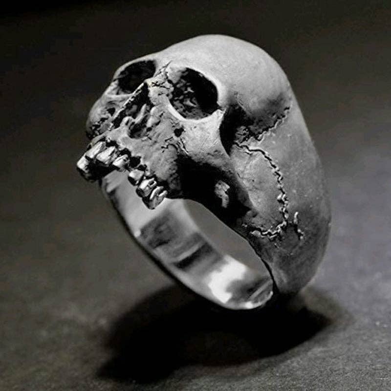 Tourtiwi - Wholesale Cocktail/Statement Ring - Retro Skull Punk Style Men's Ring0