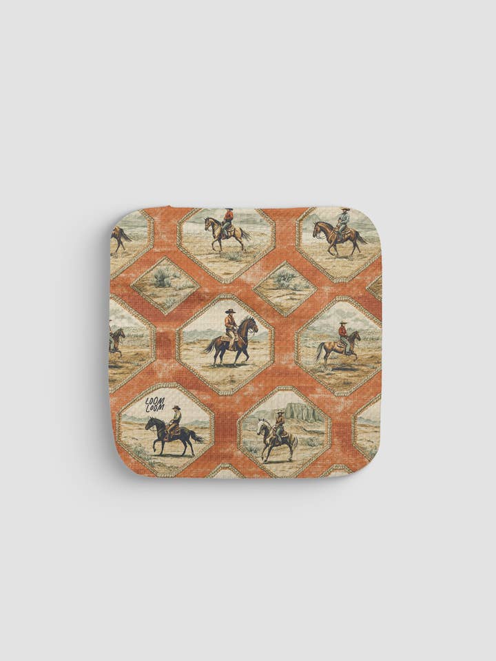 Cowboy Frames Dishcloth for wholesale by Loom Loom