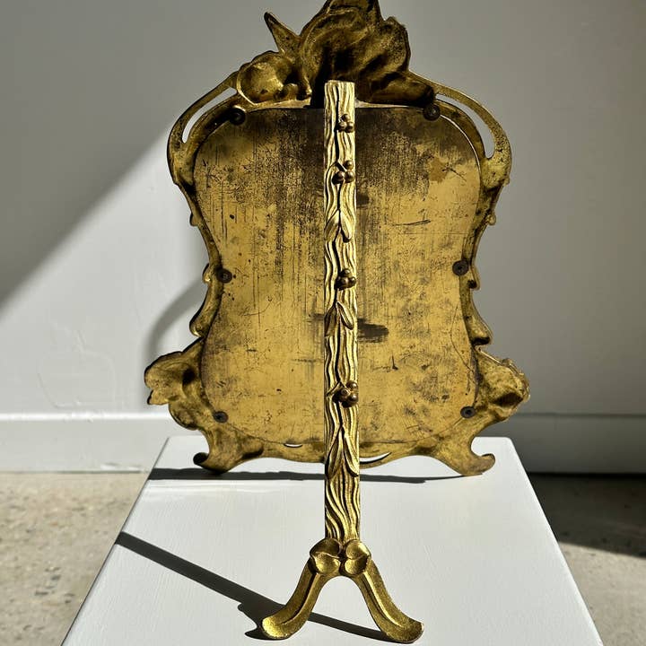 Office Objets - Wholesale Wall Mirror - Gilded bronze Art Deco style tabletop mirror with beveled glass H40cm59