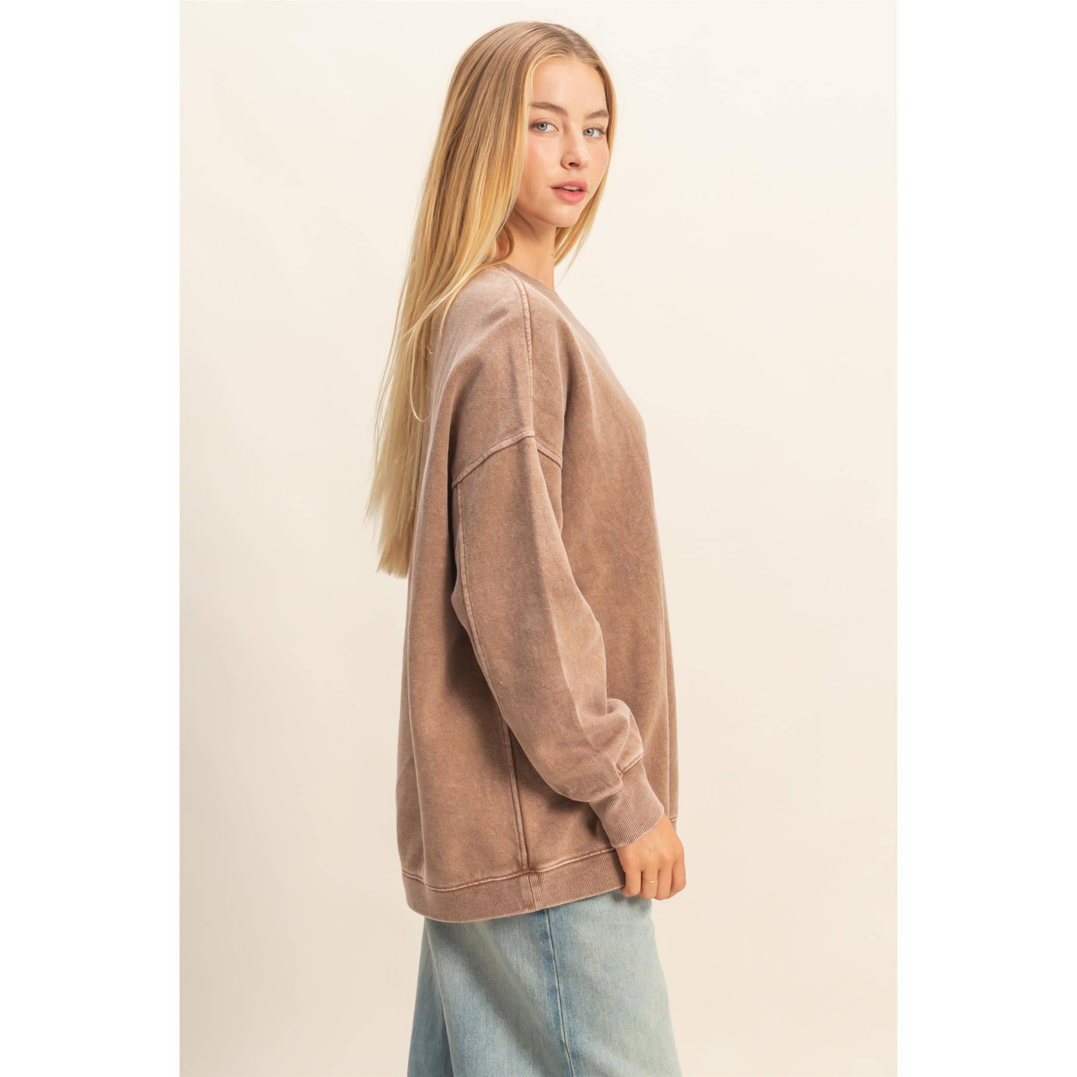 Double Zero - Wholesale Sweatshirt - Women's - Oversized Crew Neck Sweatshirt6