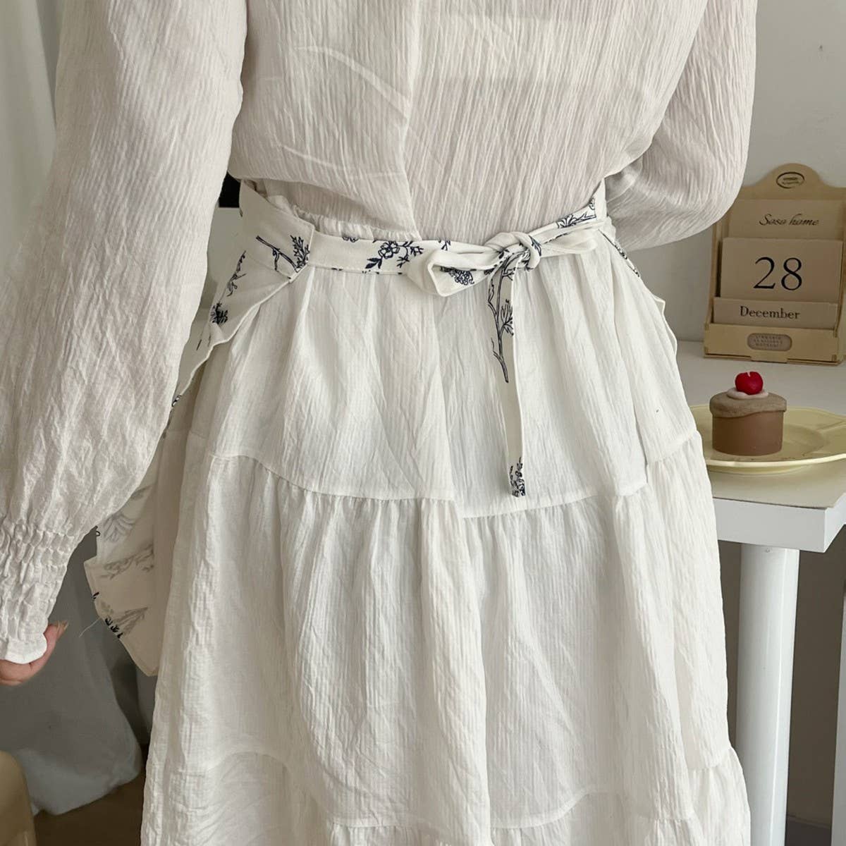 ACCITY - Wholesale Apron - HALF-BODY FALLEN LEAVES PLAID APRON_CWMM58008