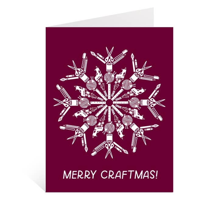 Merry Craftmas Greeting Card | Snowflake Craft Supplies for wholesale by Just Follow Your Art
