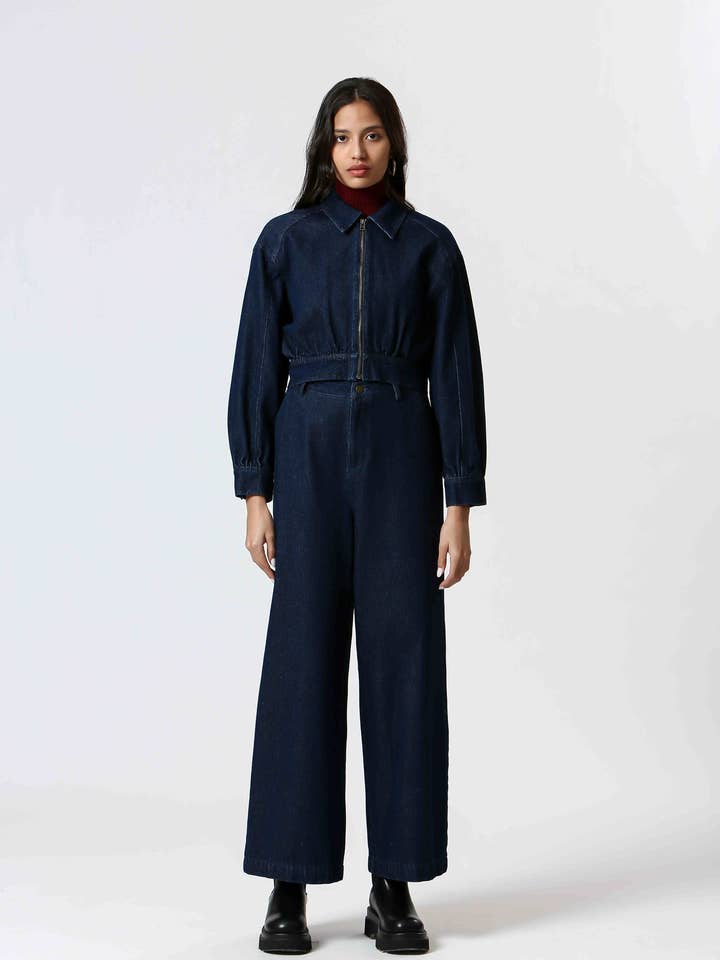 TK24249087 - Jeans i bomuldsblanding med brede ben, damer for engroshandel hos The Korner - USA