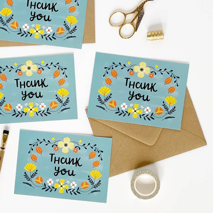Set van 8 Thank You - Kleurrijk volksontwerp voor wholesale door Lomond Paper Co