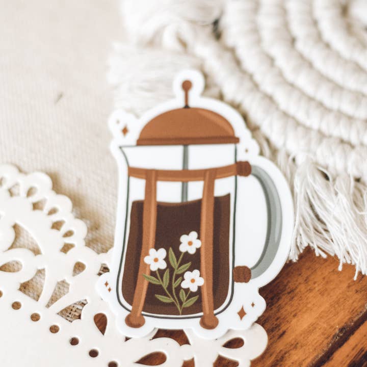 Jess' Paper Co. - Wholesale Sticker - French Press Sticker5