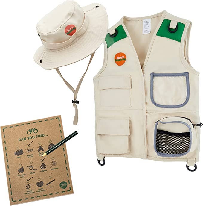 Bintiva - Venta al por mayor Disfraz - Niños - Chaleco y Sombrero Explorer para Niños0