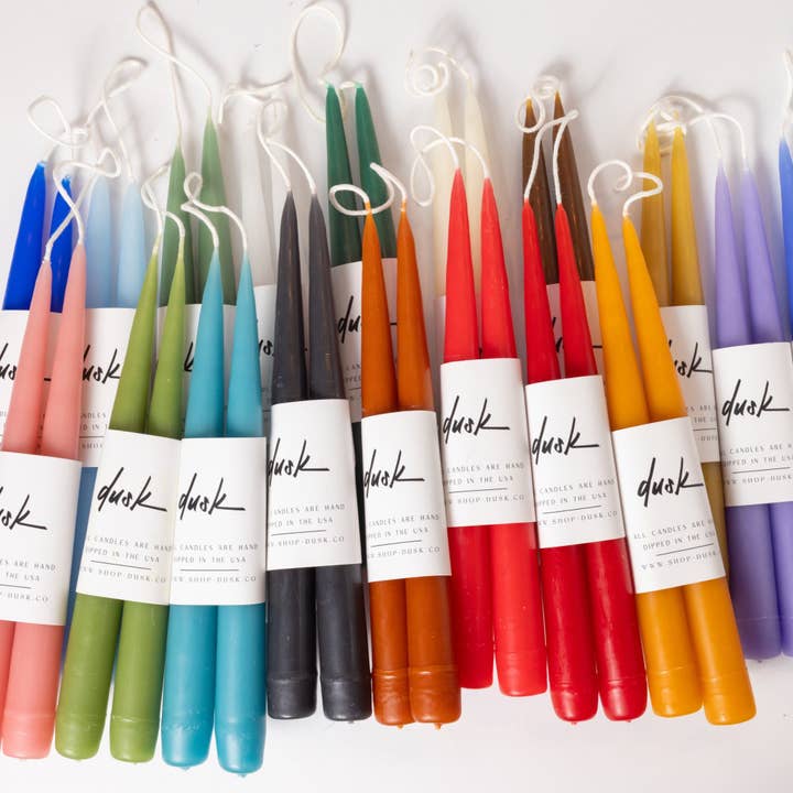 Dusk - Vente Bougies/bougeoirs coniques - Lot de bougies coniques faites à la main de 23 cm17