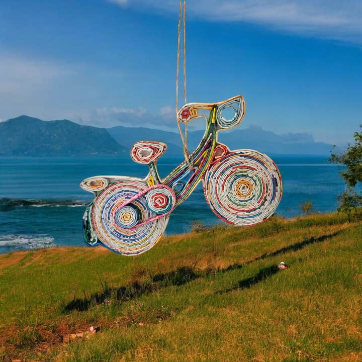 Bicycle Ornament - Recycled Paper for wholesale by The Upcycled Paper Company