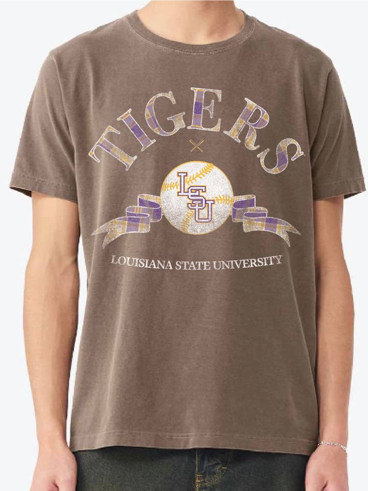 LSU Tigers Heritage Baseball Brown CC Tee for wholesale by LivyLu