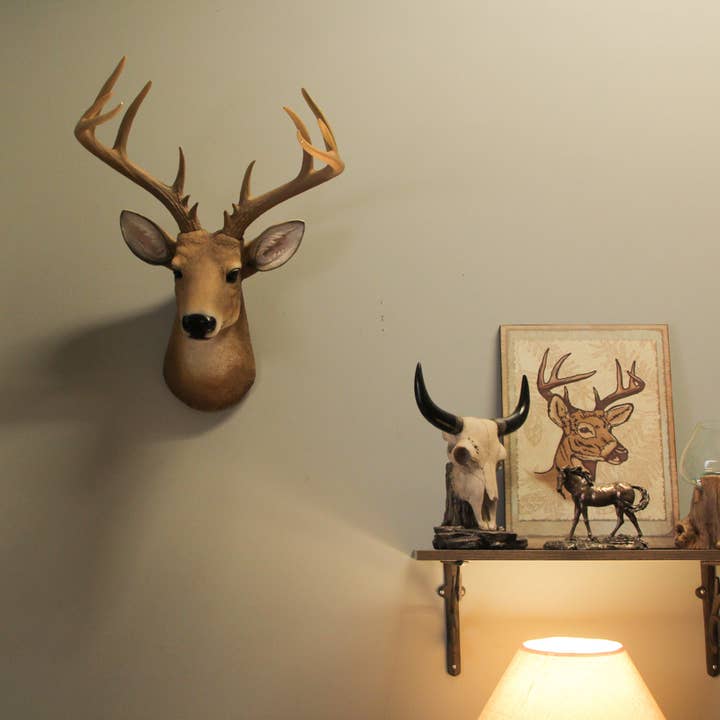 Zeckos - Wholesale Wall Accent - 12 Point Buck Deer Head Bust Wall Hanging 23.5 Inches4