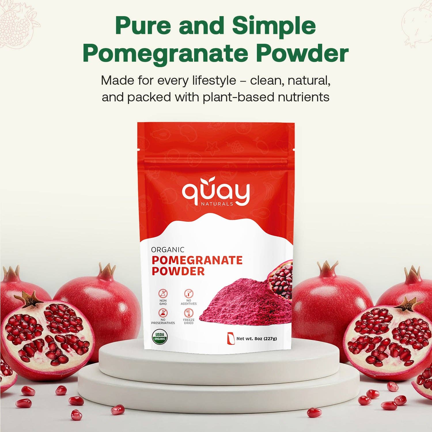 Quay Naturals - Wholesale Powdered Health Drink - Organic Pomegranate Juice Powder5
