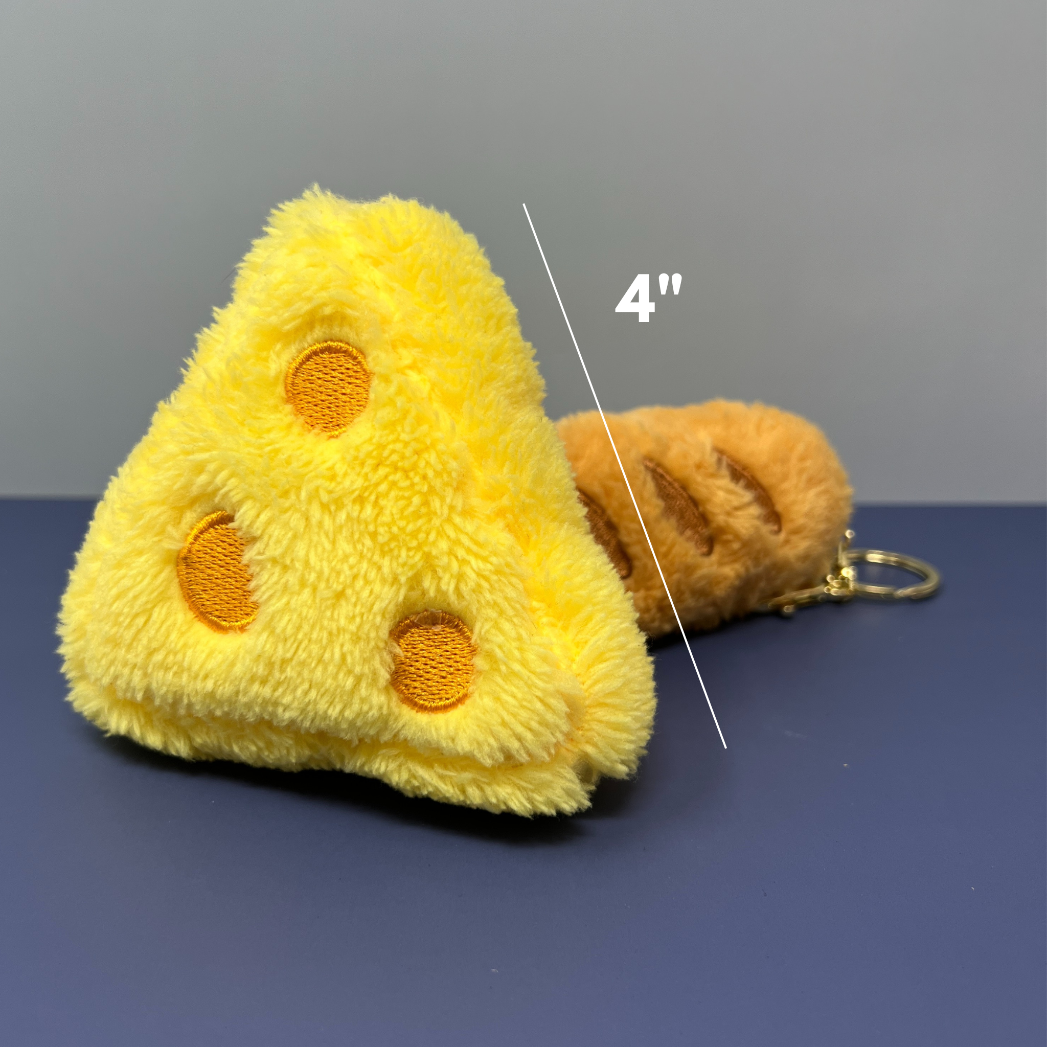 Rainbow Unicorn Birthday Surprise - Wholesale Keychain - Women's - Plush Cheese & Bread Keychain Set – Soft Food-Inspired Bag Charms with Gold Hardware1