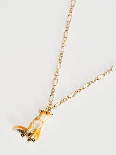 FABLE Enamel Fox Short Necklace - UK, US & EU for wholesale by Fable England