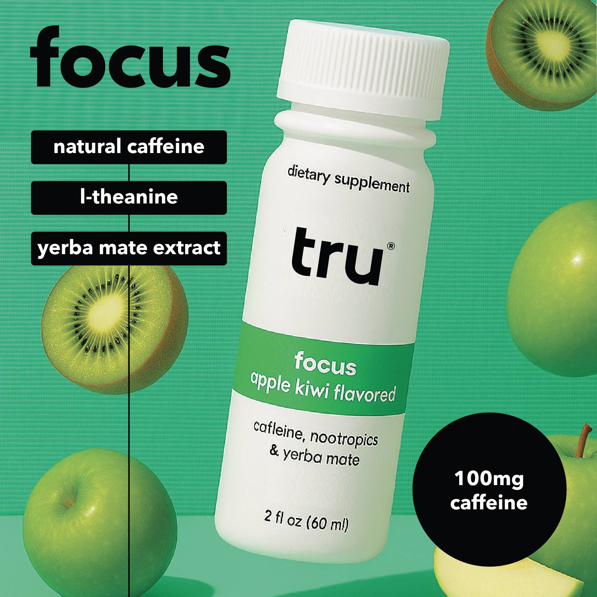 Tru - Wholesale Sports/Energy Drink - Tru Focus Wellness Shots, Apple Kiwi (Pack of 12)4
