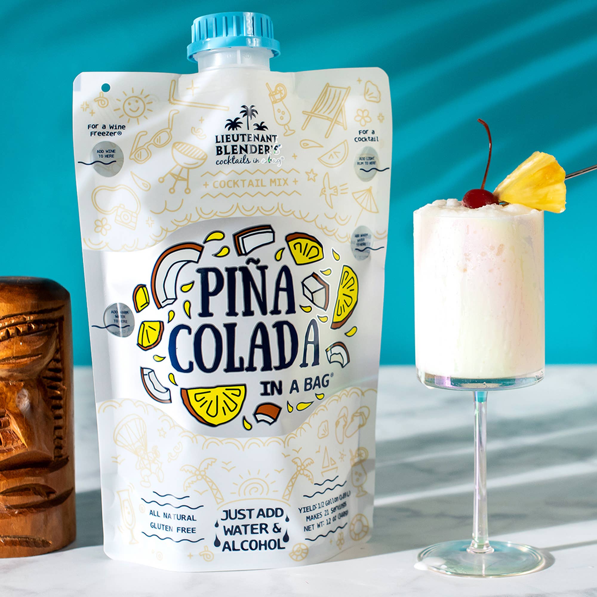 Lieutenant Blender's Cocktail Mixes - Wholesale Cocktail Mix/Syrup - Pina Colada in a Bag® Cocktail / Mocktail Slushie Mixer1