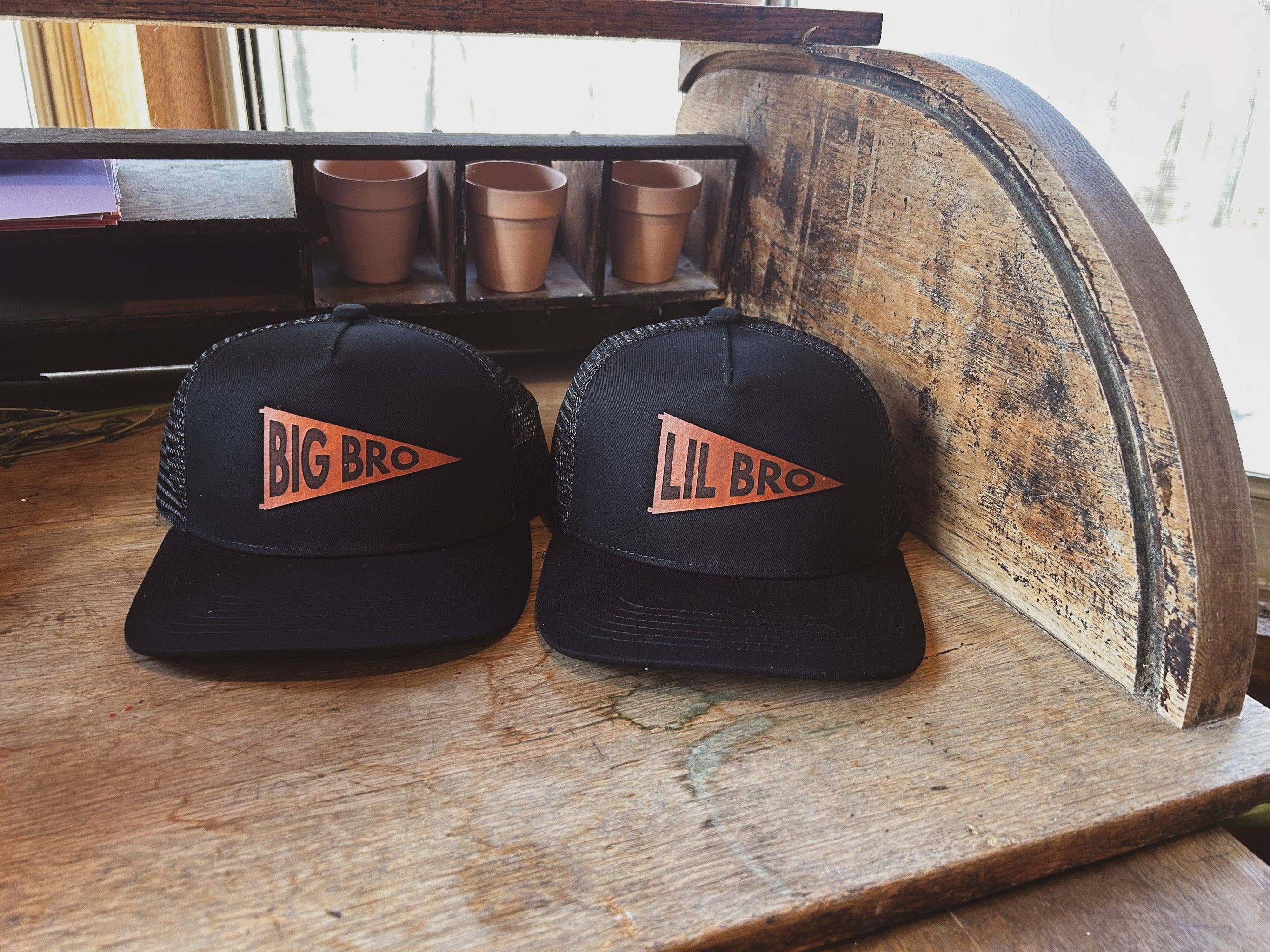 Left Grain - Wholesale Kids Hat - Kids - Big Bro and Lil Bro Pennant Leather Patch Kids Hat11