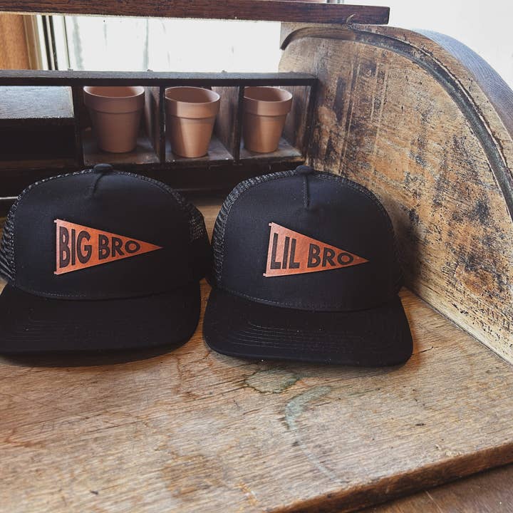 Left Grain - Wholesale Kids Hat - Kids - Big Bro and Lil Bro Pennant Leather Patch Kids Hat11