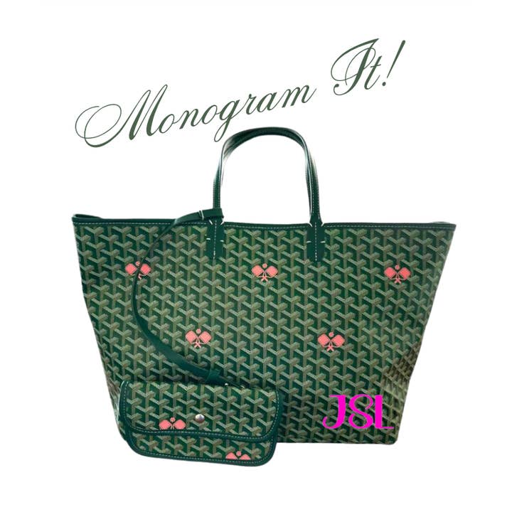 Runway Athletics - Vente Tote bag – femme - Sac de Pickleball - "The Whimsy" Vert avec Paddles Roses2