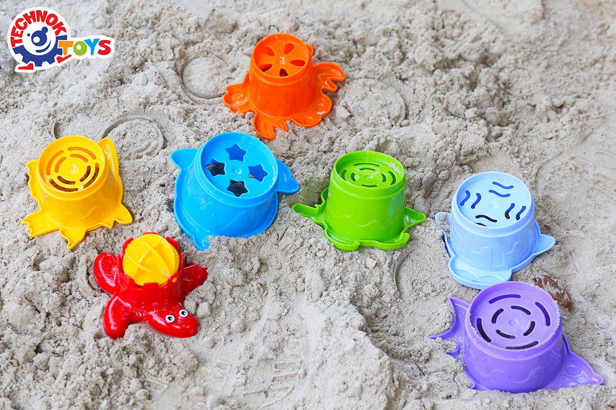 Technok - Wholesale Stacking Rings Game - Baby - TECHNOK Stacking Cups (7 Pieces) - Sea Animal Shapes7