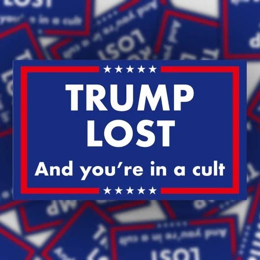 Trump Lost Vinyl Sticker, Water Resistant Political Decal for wholesale by Pretty Toxic Stickers