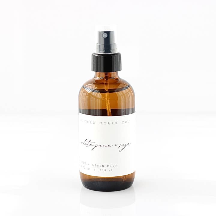 Wicked Soaps Co. - Wholesale Room & linen spray - White Pine + Sage Room and Linen Mist | Refreshing Aromatic Spray4