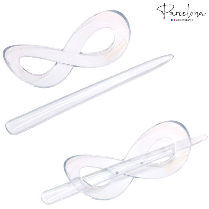 Parcelona - Wholesale Hair clip – Women’s - Parcelona French Infinity Medium Celluloid Hair Slider Bun Cover for Women38