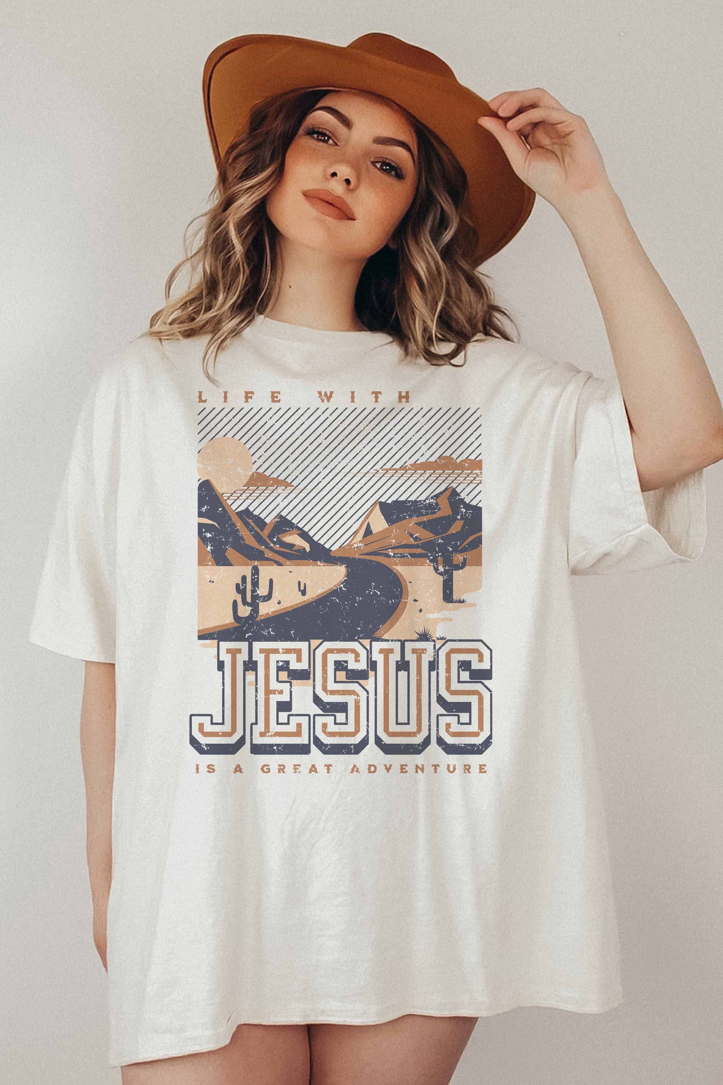 GOOD DAY STREET - Vente T-shirt sérigraphié – femme - T-SHIRT GRAPHIQUE SURDIMENSIONNÉ [G1525X-OTS] -JESUS1