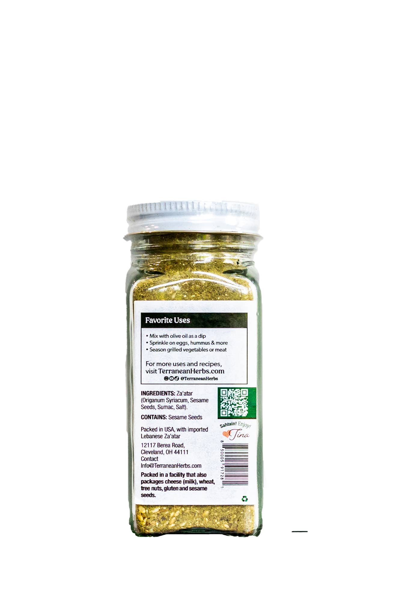 Terranean Herbs & Spices - Wholesale Dried Spice Mix - Za'atar Blend Shaker NEW LOOK!1