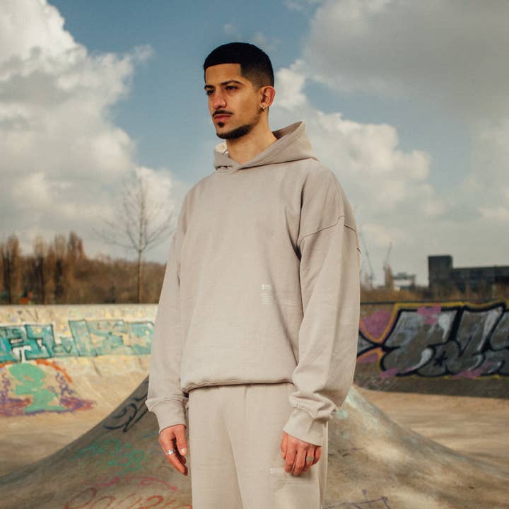 Everyday Oversized Hoodie Stone for wholesale by Storm Active