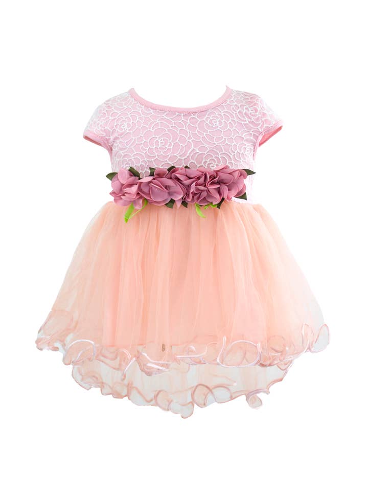 Fennco Styles - Wholesale Dress - Baby - Lace Tulle Baby Flower Girl Dress