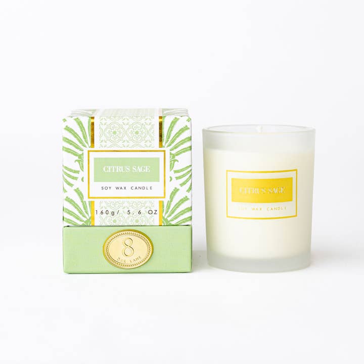 8 Oak Lane - Wholesale Votive Candle - Citrus Sage 5.6oz Soy Wax Candle2
