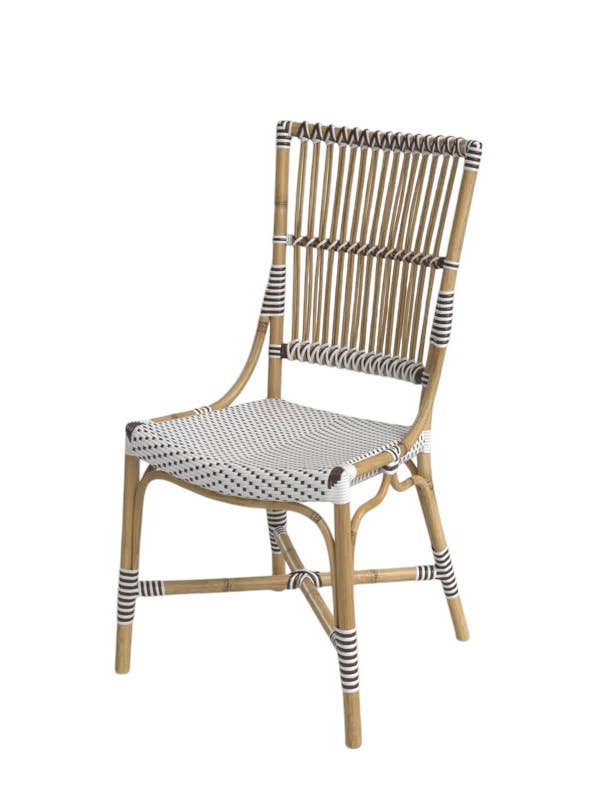 Chaise de salle à manger latérale Laguna blanche et grise - Cadre en aluminium pour la vente par Aspen Brands