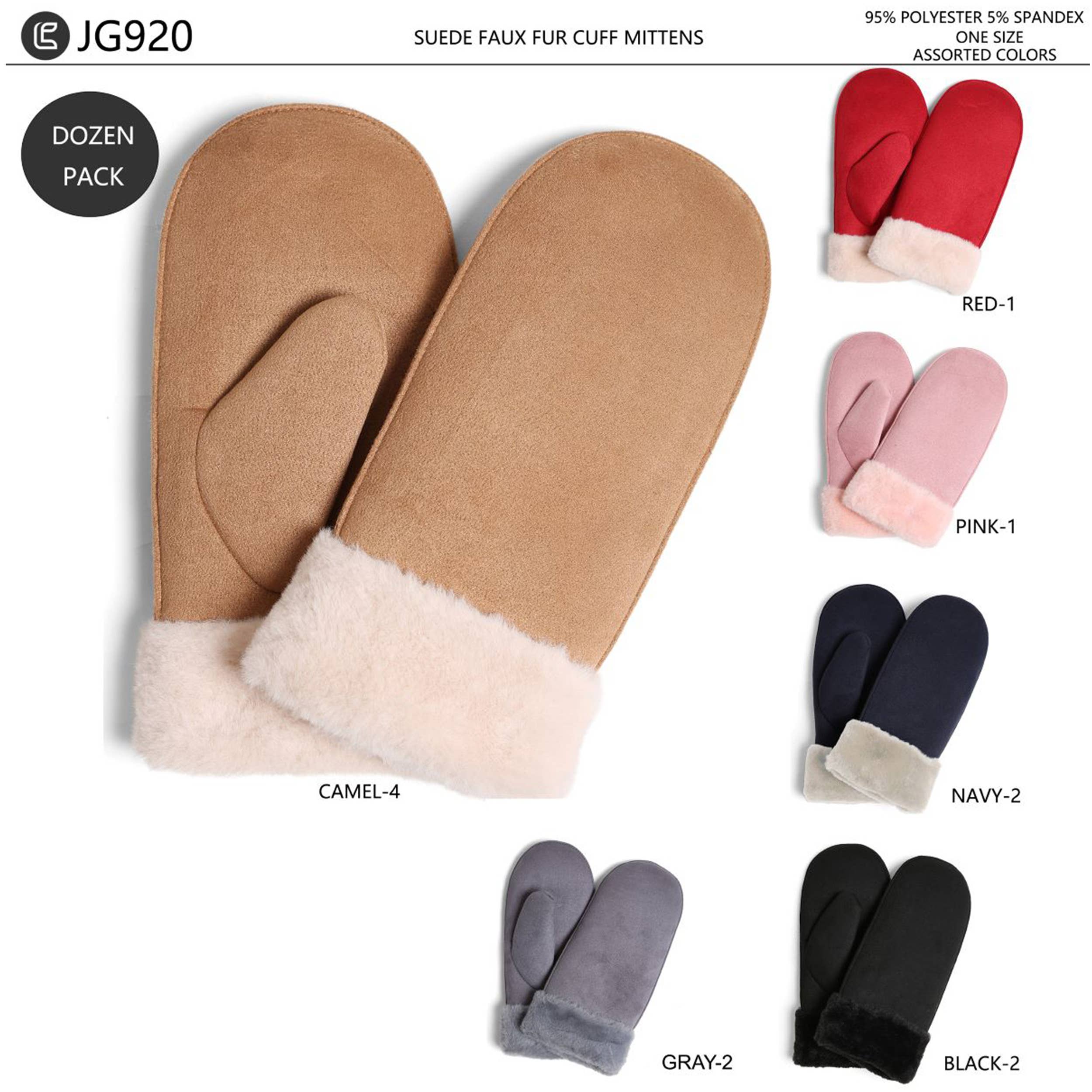 Hana – Luvas - Mulher por atacado – Luvas de Inverno com Punho de Pêlo Sintético de Camurça1