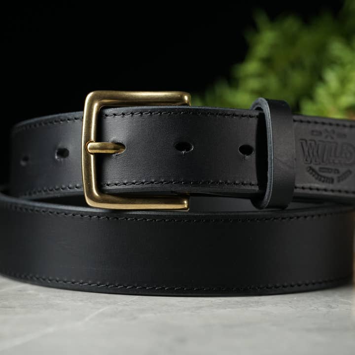 Gürtel Herren Leder mit Naht schwarz für den Großhandel von Wild Handcrafted-Goods