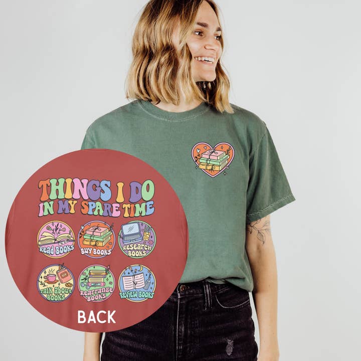 Reading Habits Garment-Dyed Heavyweight t-shirt for wholesale by Keen Bee Studio