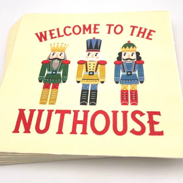 soiree-sisters - Wholesale Disposable Napkin - Funny Christmas Napkins |Welcome To The Nuthouse - 20ct2