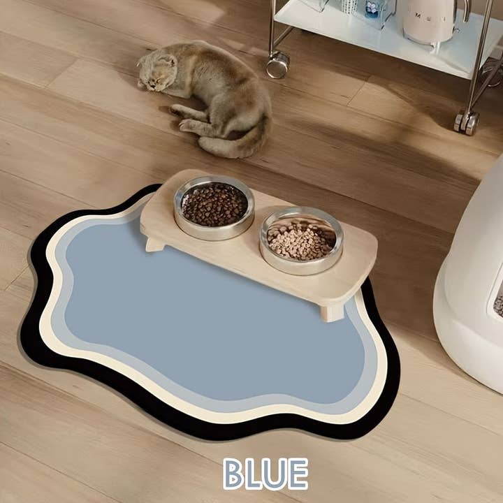 DIYSTORE - Vente Tapis de gamelle – chien - Tapis d'alimentation antidérapant pour chat avec boue de diatomée et caoutchouc - Tapis de nourriture pour animaux de compagnie imperméable, facile à nettoyer, avec une forte adhérence pour chats