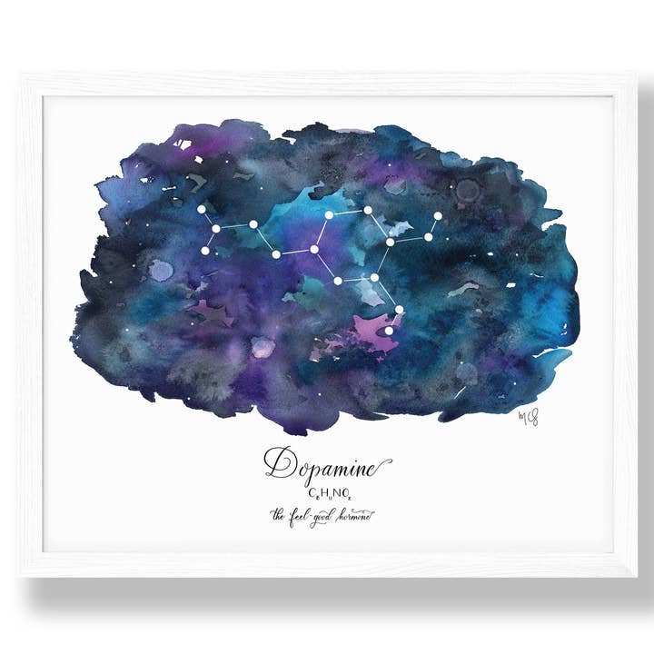Dopamine Constellation Watercolor illustration for wholesale by Molly Chidsey Illustration & Design