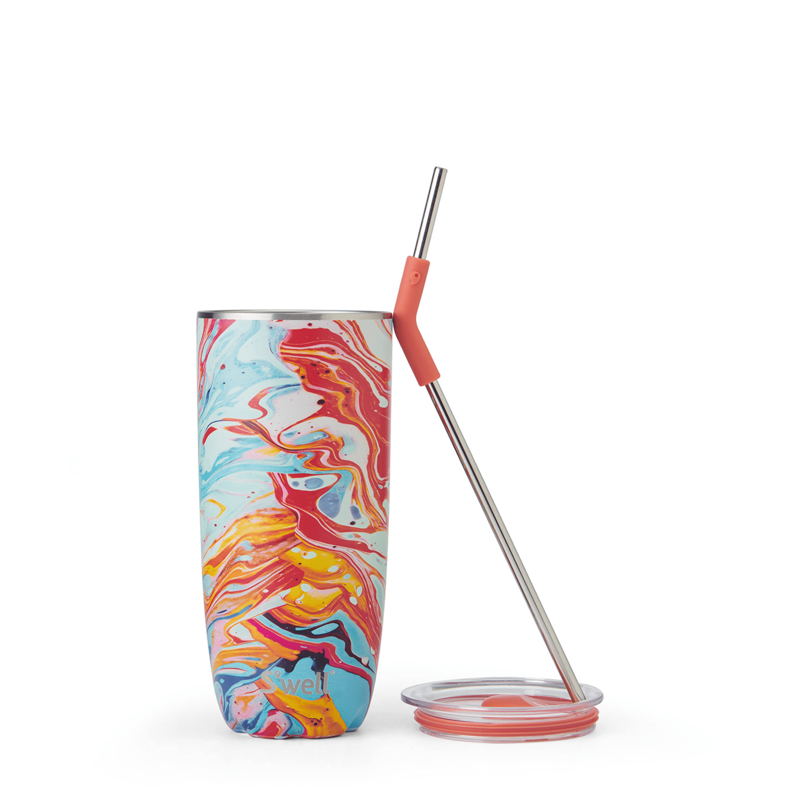 S'well - Wholesale Insulated Mug/Tumbler - 24oz Marble Swirl Tumbler with Straw2