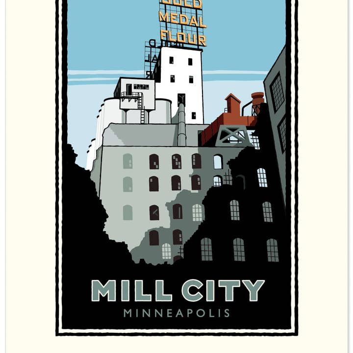 Landmark MN | Mill City Museum Day Minneapolis for wholesale by Legendary Landmark Art Prints