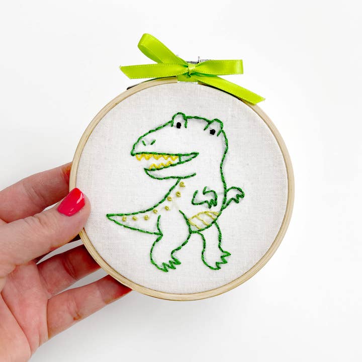 Tyrannosaurus Rex 4-inch embroidery kit for wholesale by Penguin & Fish