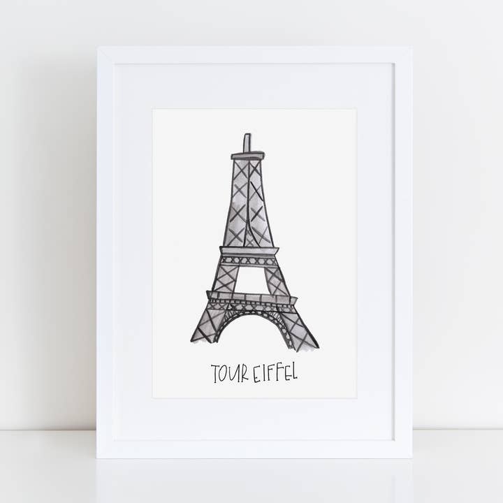 Impresión artística del Tour Eiffel Paris A4 para venta al por mayor de Annie Montgomery Design