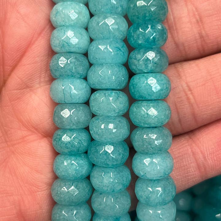 The Bead Bazaar - Wholesale Beads - Colorful Accent Rondelle Beads, Bright Faceted Disc Beads, Flat Blue Beads, Bulk Beads For Jewelry Making, Jewelry Supplies, Multicolor Disc Bead