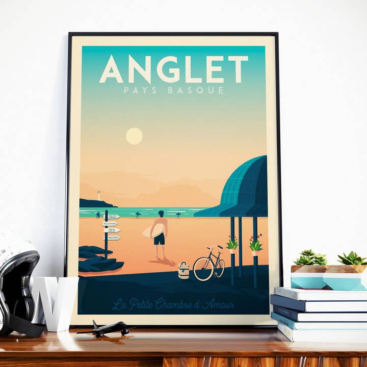 Anglet Basque Country - France travel poster for wholesale by Olahoop Travel Posters
