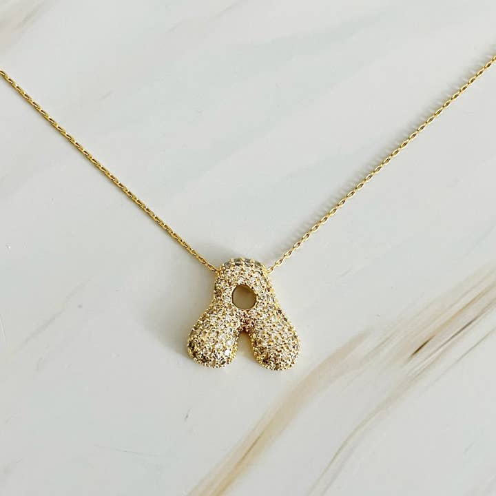 Ellison+Young - Wholesale Pendant/Charm Necklace - Crystal Bubble Initial Necklace