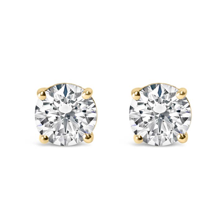 Infinite Jewels - Wholesale Stud/Post Earrings - 14K Gold 1.0 Carat Lab Grown Diamond Solitaire Stud Earrings