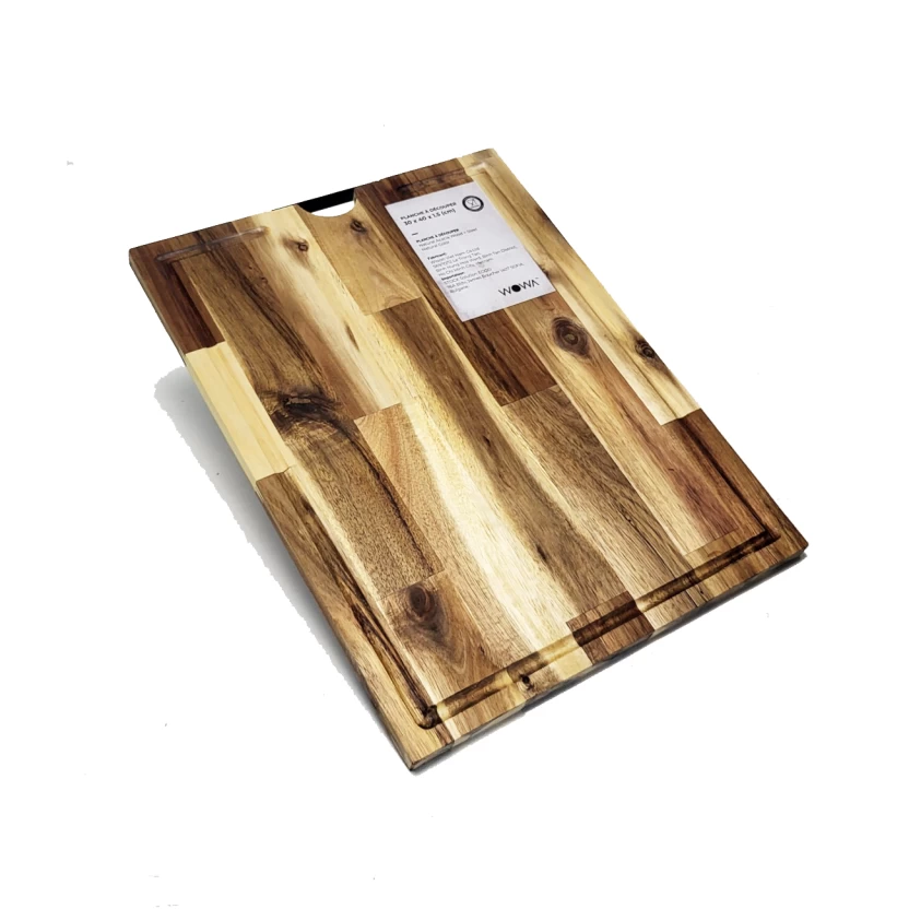 VewoTex - Wholesale Cutting Board - Premium cutting board made of acacia wood » Kitchen board 30 x 40 x 1.5 cm » Grill wooden board with juice groove » Serving board & carving board2