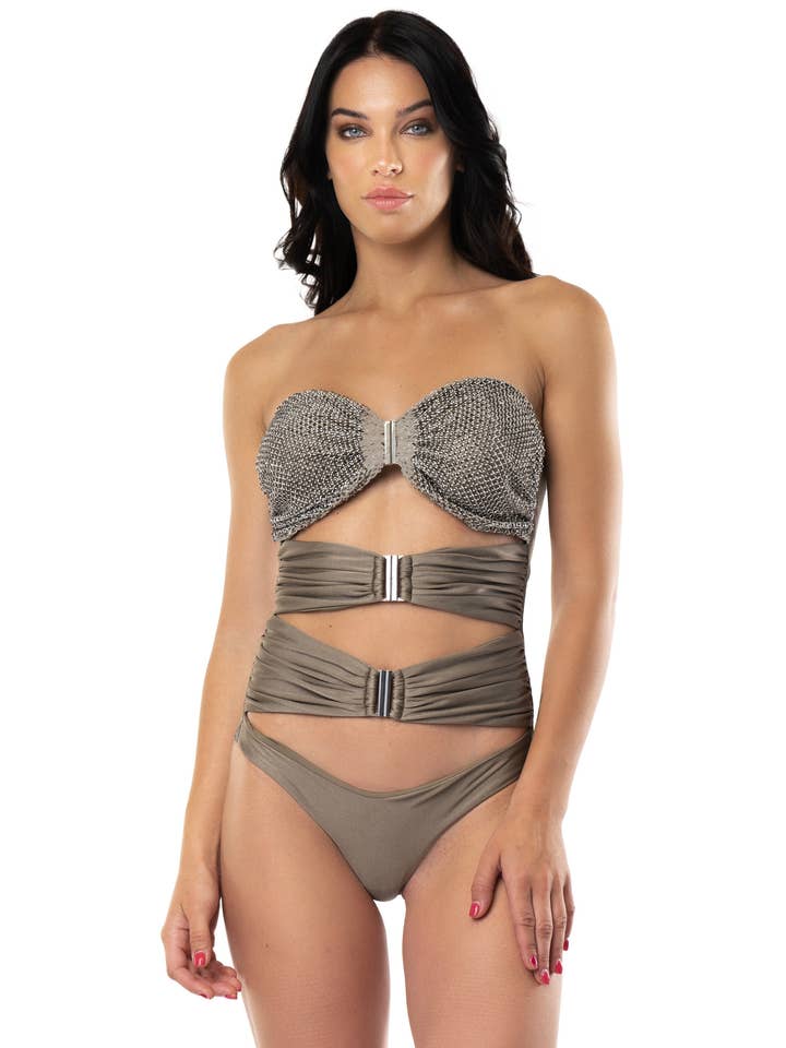 ACQUADICOCCO - Wholesale One Piece Swimsuit - Women's - FULL SIZE RHINESTONE MESH BUCKLES0