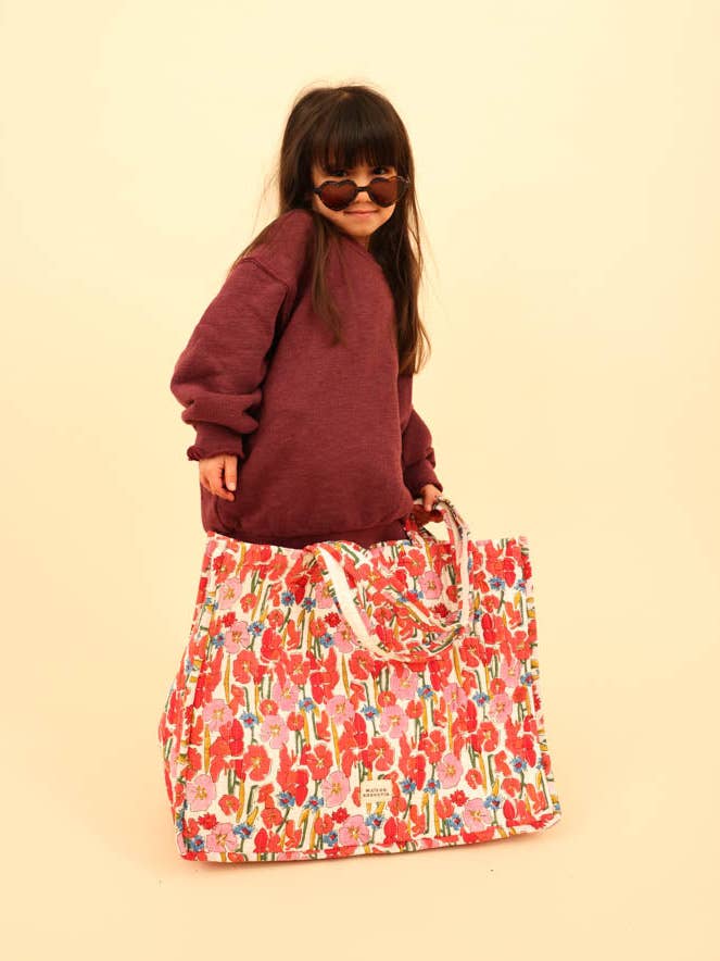 Pink floral tote for wholesale by Maison Augustin